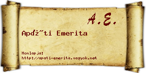 Apáti Emerita névjegykártya
